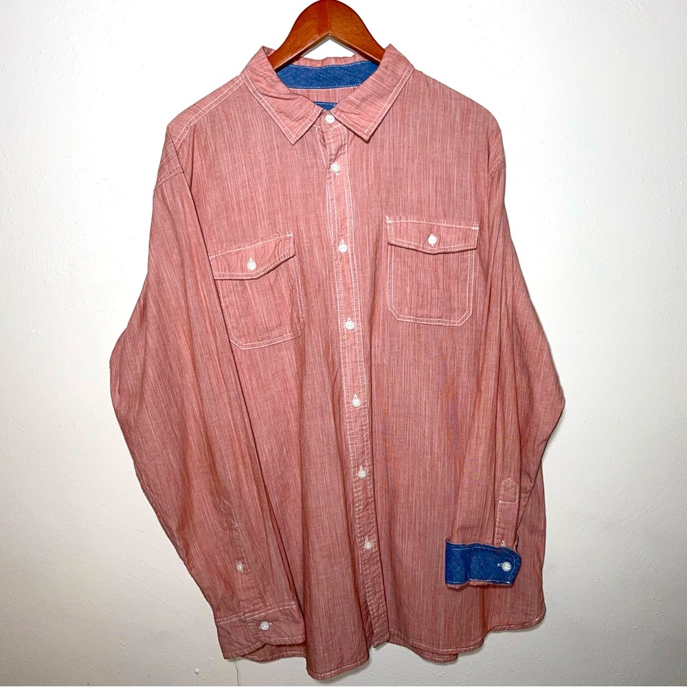 Lee Salmon Colored Button Up Shirt (Size XL)